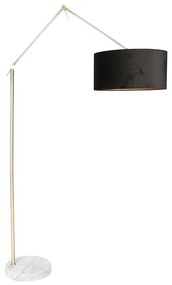 Stoffen Moderne vloerlamp goud velours kap zwart 50 cm - Editor Modern E27 Binnenverlichting Lamp