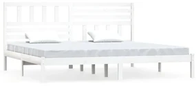 vidaXL Bedframe massief grenenhout wit 180x200 cm 6FT Super King