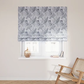 Dekoria Kant en Klaar Vouwgordijn Capri, donkerblauw-wit