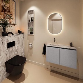 Mondiaz Ture DLux toiletmeubel 80cm plata met wastafel glace links zonder kraangat