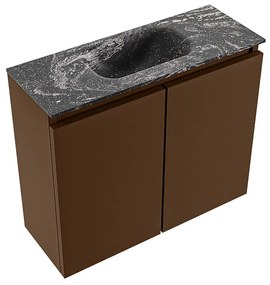 Mondiaz Ture DLux toiletmeubel 60cm rust met wastafel lava midden zonder kraangat