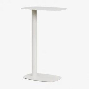 Rechthoekige Bijzettafel Voor Tuin 40x25 Cm Van Staal Odelia ↑65 Cm & Gardenia Wit - Sklum