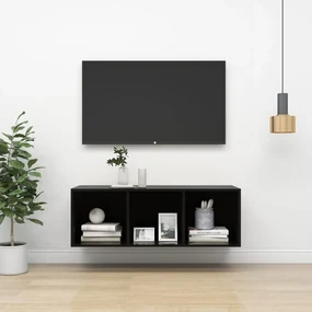vidaXL Tv-wandmeubel 37x37x107 cm spaanplaat hoogglans zwart