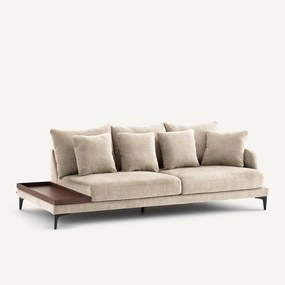 Halve bank met tafelblad, van polyester en katoen, MODERNISTE