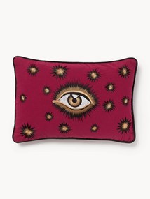 Handgeborduurde katoenen kussenhoes Eye