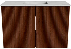 Mondiaz Joya DLux 60cm toiletmeubel ruby met wastafel faye midden zonder kraangat opalo