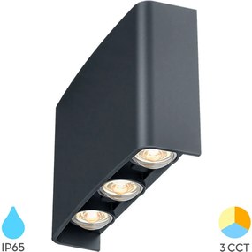 LED Wandlamp Brinton Victo - Antraciet 6W 16x10cm