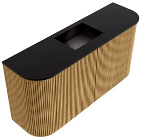 Mondiaz Joya 85cm toiletmeubel ronding links/rechts oak met wastafel faye midden 1 kraangat urban