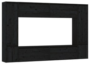 vidaXL Tv-meubelen 8 st massief grenenhout zwart