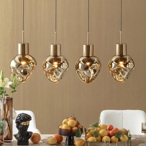 Eettafel Hanglamp Gedeukt Glas Goud