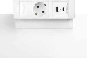Bureau Stekkerdoos Wit 1x230V, 1xUSB-A, 1xUSB-C (incl. Aansluitsnoer Randaarde 1,5 Meter)
