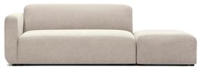 Kave Home Neom Rechte Bank Met Hocker Beige
