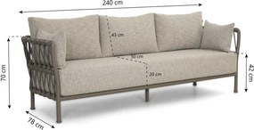 Hoek loungeset 5 personen Rope Taupe  Santika Furniture Santika