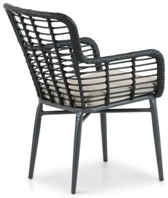 Tuinset 6 personen 240 cm Aluminium/Wicker Zwart De Laan Projects