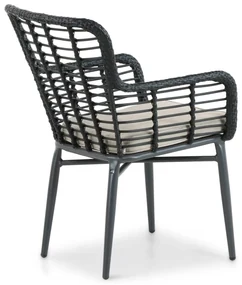 Tuinset 4 personen 120 cm Aluminium/wicker Zwart Lifestyle Garden Furniture Toledo/Vienna