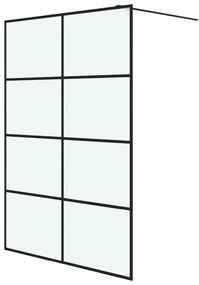 vidaXL Inloopdouchewand 140x195 cm mat ESG-glas zwart