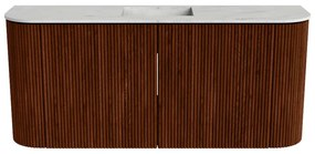 Mondiaz Joya DLux 95cm toiletmeubel ronding links/rechts ruby met wastafel faye midden zonder kraangat opalo