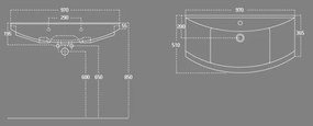 Aqualine Zero wastafel 97x51cm