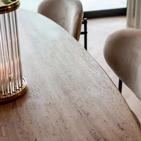 Richmond Interiors Hampton Ovale Eettafel Beige Travertin - 230 X 100cm.