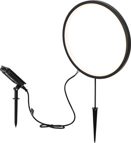 Prikspot zwart 60 cm incl. LED oplaadbaar en solar IP65 - Adalind