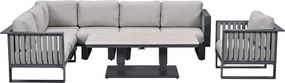 Garden Impressions Gabon - Brugge lounge dining set 6-delig - donker grijs