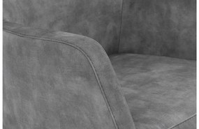 Goossens Eetkamerstoel Correct grijs stof met armleuning, stijlvol landelijk