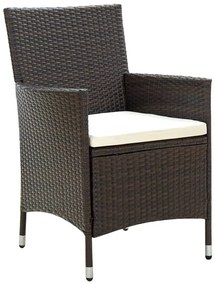 vidaXL Tuinstoelen 4 st met kussens poly rattan bruin