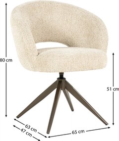 Ronde Eetkamerstoel Beige