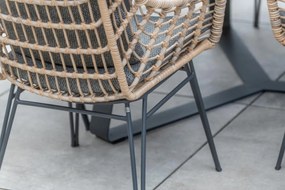 4 Seasons Outdoor Cottage eetset met basso tafel Ø 160 cm      taupe weerbestendig