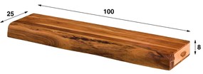 Boomstam Wandplank 100 Cm - 100x25x8cm.