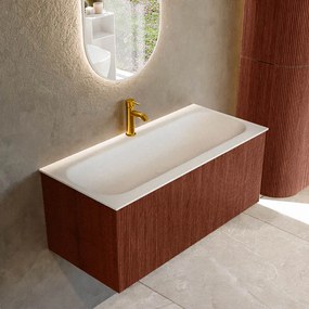 Mondiaz Kurve 100cm badmeubel ruby met 1 lade en wastafel big medium midden 1 kraangat