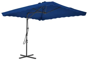vidaXL Parasol met stalen paal 250x250x230 cm blauw