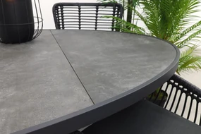 Jasmine Black/Silva 240x115 cm. ovale tuinset - 7-delig