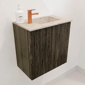 Mondiaz Joya DLux 40cm toiletmeubel shadow met wastafel faye rechts 1 kraangat frappe
