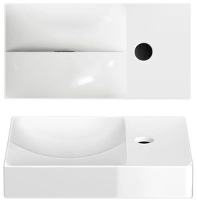 Clou Vale keramische fontein 38cm met kraangat rechts wit glans