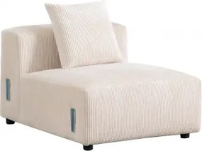 Centrale Module 85x113 Cm Met Kussen Voor Modulaire Bank Bruna Linnen Fluweel Linnenbeige - Sklum