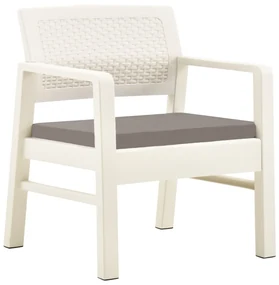 vidaXL 3-delige Loungeset kunststof wit