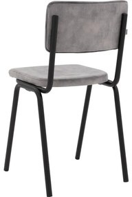 Goossens Eetkamerstoel Chaplin grijs velvet stof leuning, urban industrieel