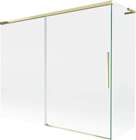 Mexen Rox L badwand 2-delige schuifbare 190 + 80 x 150 cm, transparant, goud - 8C9L-190-080-50-00