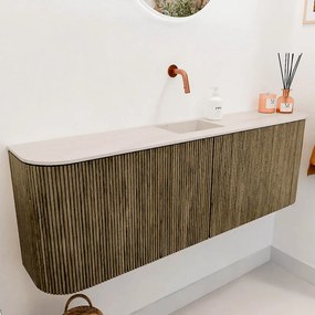 Mondiaz Joya DLux 125cm toiletmeubel ronding links/rechts dusk met wastafel faye midden zonder kraangat meli