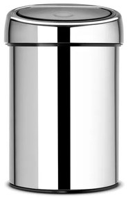 Brabantia Touch Bin Afvalemmer - wand - 3 liter - kunststof binnenemmer - brilliant steel 363962
