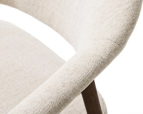 GARDA crème beige (stof Harmony 110) / gerookt eiken gelakt - GESTOFFEERDE STOEL VOOR WOONKAMER/EETKAMER