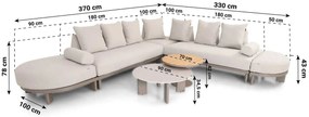 Loungeset tuin 6 personen Aluminium Taupe  Santika Furniture Santika