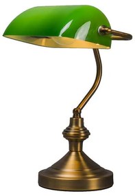Klassieke tafellamp/notarislamp brons met groen glas - Banker Klassiek / Antiek, Retro E27 rond Binnenverlichting Lamp