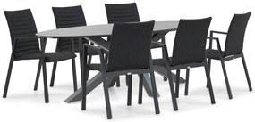 Tuinset 6 personen 240 cm Aluminium/textileen Grijs Osmen Joliet/Ellisse