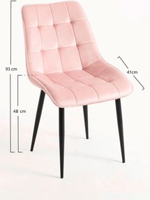 Pack 4 Cade Fluwelen Stoelen