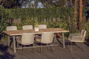 4 Seasons Outdoor Aprilla tuinset pure met Noah tafel 260 cm * Sale * Tuinset houtkleur weerbestendig