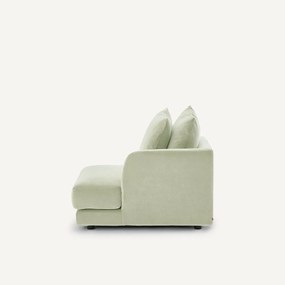Halve bank rechts, modulair, van stonewashed fluweel, TIBERIO