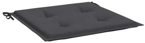 vidaXL Tuinstoelkussens 2 st 40x40x3 cm stof antracietkleurig