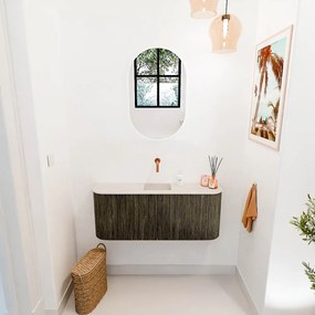 Mondiaz Joya DLux 105cm toiletmeubel ronding links/rechts shadow met wastafel faye midden zonder kraangat meli